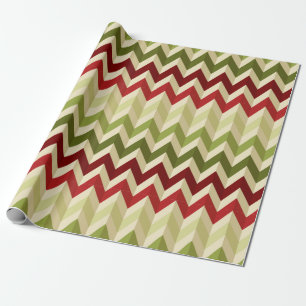 Papier Cadeau 3-D Illusion Zig Zag dans les couleurs chaudes de 