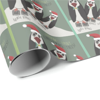 Papier Cadeau 3 pingouins souples drôles