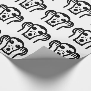 Papier Cadeau 3 Singes Sages Kikazaru 聞かざる N'entend pas le Mal E