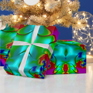 Papier Cadeau ~ 3D Multicolore Fractal brillant ~ Noël
