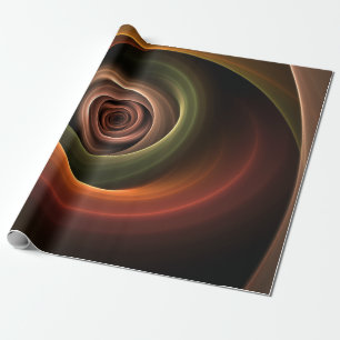 Papier Cadeau 3D Spirale Abstraite couleurs chaudes Art fractal 