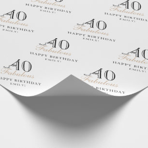 Papier Cadeau 40 ans et Fabuleuse Femme Moderne 40e Anniversaire