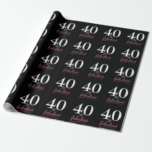 Papier Cadeau 40 et Fabuleux anniversaire