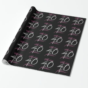 Papier Cadeau 40 et rose nommé fait sur commande fabuleux sur l