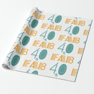 Papier Cadeau 40 & Fab Anniversaire moderne