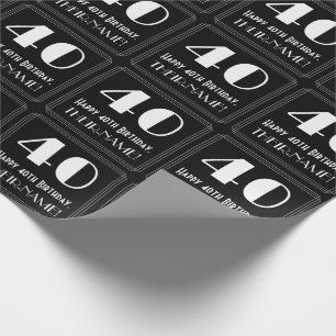 Papier Cadeau 40e anniversaire - Art Déco Inspiré Look "40", Nom