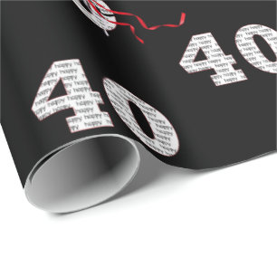 Papier Cadeau 40e Anniversaire Bouquet Bouquet Papier d'envelopp