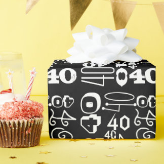 Papier Cadeau 40e anniversaire de la typographie noire