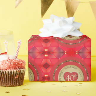Papier Cadeau 40e anniversaire du Mariage de Ruby