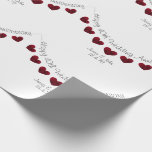 Papier Cadeau 40e anniversaire du Mariage Ruby papier personnali<br><div class="desc">Le 40e anniversaire du Mariage Ruby moderne, papier d'emballage blanc personnalisé et design de battage de coeur rouge. Un emballage cadeau parfait pour les couples qui célèbrent leur anniversaire de Ruby après quarante ans de mariage. Utilisez le bouton Personnaliser pour changer les noms du mari et de la femme, ainsi...</div>