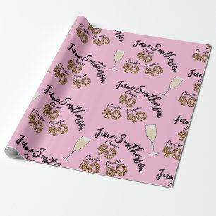 Papier Cadeau 40e anniversaire enveloppement, 40 ans, quarante, 