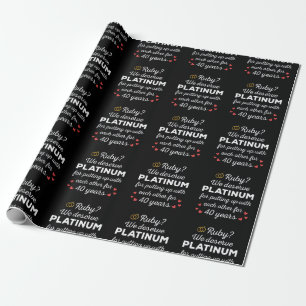 Papier Cadeau 40ème anniversaire du Mariage I - Ruby Funny Coupl