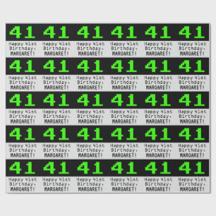 Papier Cadeau 41e anniversaire - Nerdy / Geeky Style "41" et nom
