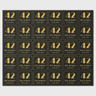 Papier Cadeau 42e anniversaire ~ Art Déco Inspiré Look "42", N