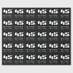 Papier Cadeau 45e anniversaire : Art Déco Inspiré Look "45" & No
