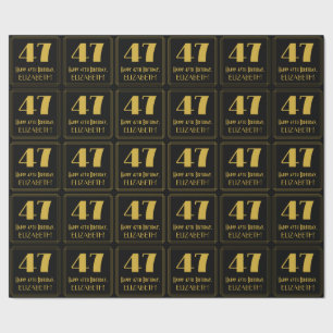 Papier Cadeau 47e Anniversaire ~ Look inspiré d'Art Déco "47", N
