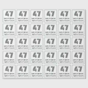 Papier Cadeau 47ème anniversaire : Art Déco Style inspiré "47" +