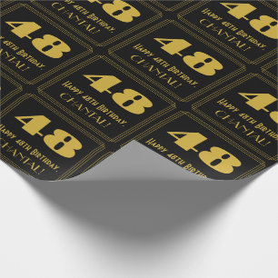 Papier Cadeau 48e anniversaire - Art Déco Inspiré Look "48" & No