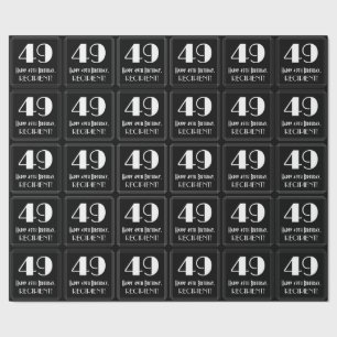 Papier Cadeau 49e Anniversaire - Regard inspiré d'Art Déco "49",