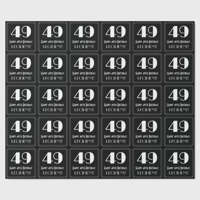 Papier Cadeau 49e Anniversaire - Regard inspiré d'Art Déco "49", (Couture)