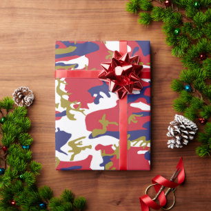 Papier Cadeau 4 juillet, Jour de l'Indépendance, Or de camouflag