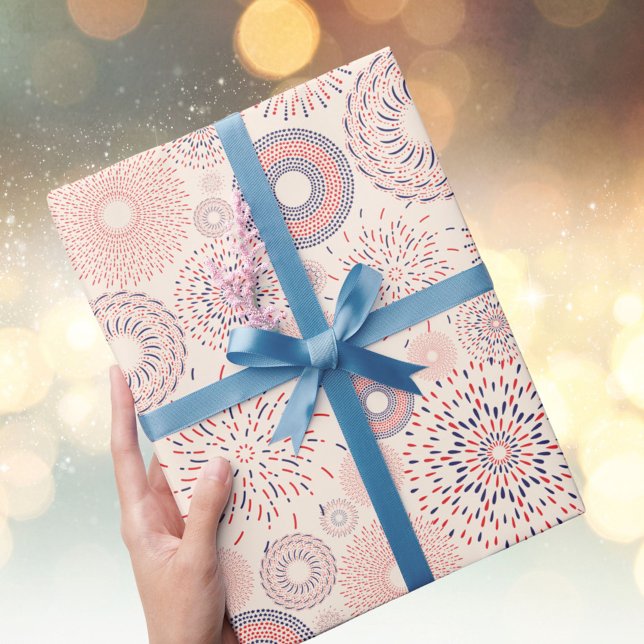 Papier Cadeau 4 juillet Motif de la Fête de l'Indépendance (In situ)