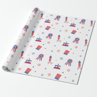 Papier Cadeau 4 juillet Motif Stickers