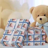 4 Photo Baby Boy Blue Cute Custom 1er anniversaire