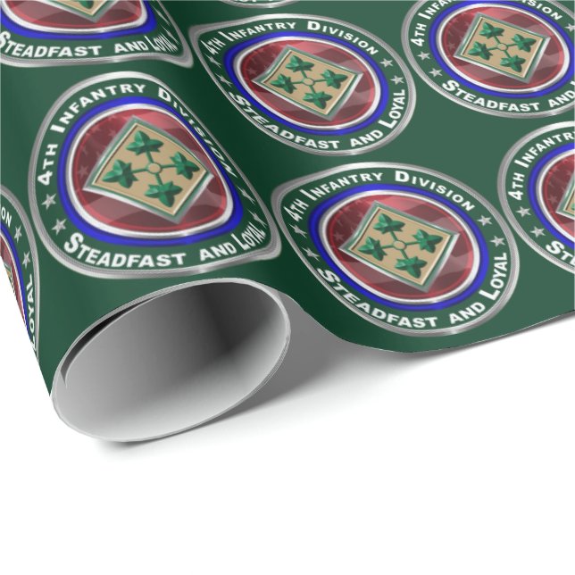 Papier Cadeau 4e division d'infanterie - Ferme et Loyale (Coin rond)