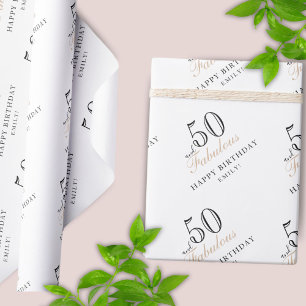 Papier Cadeau 50 ans et Fabuleuse Femme Moderne 50e Anniversaire