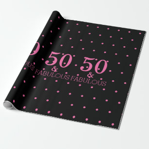 Papier Cadeau 50 Et Fabulous Pois roses la petite fille noire
