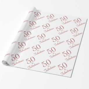 Papier Cadeau 50 & Fabuleux Anniversaire Rose Parties scintillan