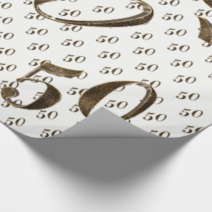 Papier Cadeau 50e anniversaire de la typographie Mariage d'or