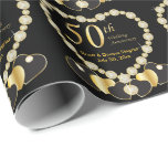 Papier Cadeau *50e anniversaire de Mariage d'or | Nom et date do<br><div class="desc">50e Anniversaire de Mariage d'or prêt pour vous à personnaliser. REMARQUE : SEULEMENT CHANGER LES ZONES MODÈLES NÉCESSAIRES! 😀 Si nécessaire, vous pouvez supprimer le texte et commencer à ajouter le texte et la police que vous voulez. 📌 Si vous avez besoin d'une personnalisation plus poussée, cliquez sur le bouton...</div>
