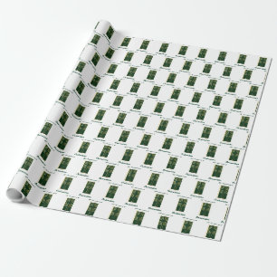 Papier Cadeau 50e anniversaire d'ordination aspect cuir vert
