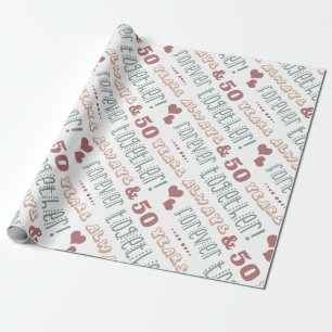 Papier Cadeau 50e anniversaire du Mariage mignon