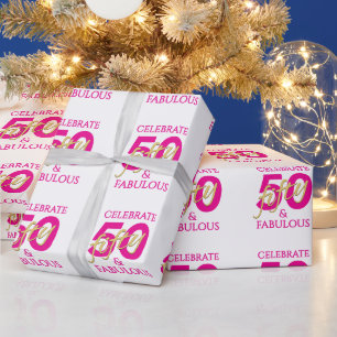 Papier Cadeau 50e Anniversaire Nom personnalisé 50 et Fabuleux