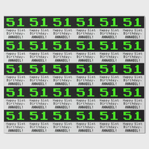 Papier Cadeau 51e anniversaire - Nerdy / Geeky Style "51" et nom