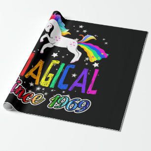 Papier Cadeau 52e anniversaire de la peinture magique Unicorn Ar