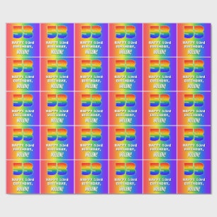 Papier Cadeau 53e anniversaire : coloré, amusant Motif arc-en-ci