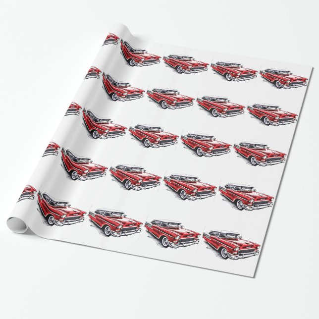 Papier Cadeau 55 Chevy (Déroulé)