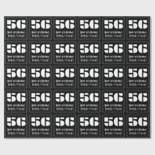 Papier Cadeau 56e anniversaire : Art Déco Inspiré Look "56" & No