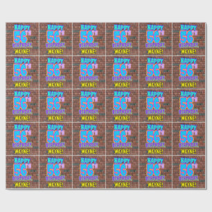 Papier Cadeau 56e anniversaire : Regard amusant inspiré du graff