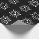 Papier Cadeau 5e anniversaire mariage crête en détresse<br><div class="desc">Un design pour célébrer votre cinquième année de mariage. Ce premier anniversaire mariage design a une crête blanche en détresse, avec le texte bois, 5 ans, anniversaire. Si vous voulez de l'aide pour customiser ce design s'il vous plaît contactez-moi, leur est un demander ce bouton de designer, juste en dessous...</div>