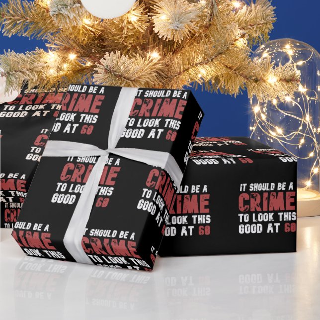 Papier Cadeau 60 Ans Amusant 60e Anniversaire Distressé (Vacances)