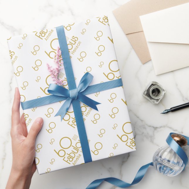 Papier Cadeau 60 ans et Fabuleux Moderne 60e Anniversaire  (Cadeaux)