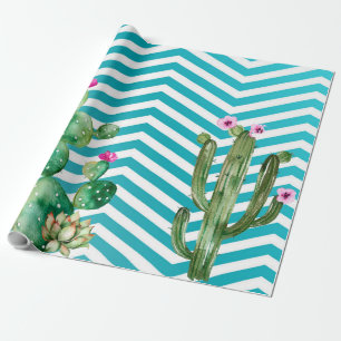 Papier Cadeau 60lb Enveloppement Papier Roll Boho Cacti Cactus S