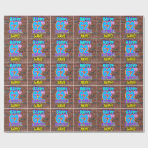 Papier Cadeau 62e anniversaire : Amusant, Graffiti urbain inspir