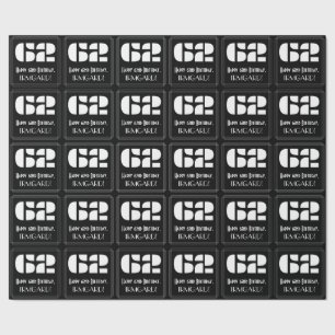 Papier Cadeau 62e anniversaire : Art Déco Inspiré Look "62" & No