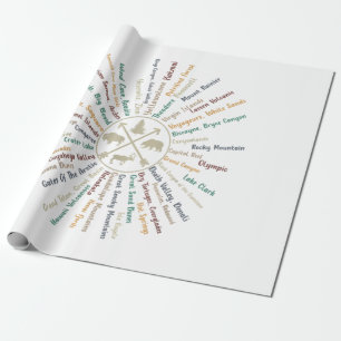 Papier Cadeau 63 Carte des parcs nationaux Cadeaux US Park Campi